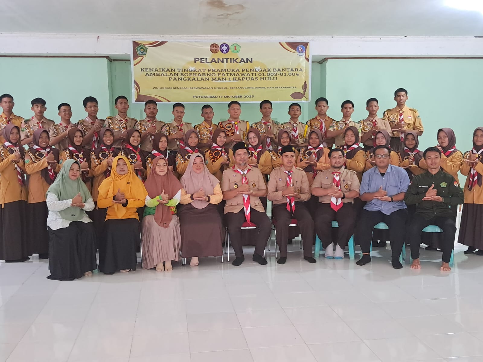 Pelantikan Kenaikan Tingkat Pramuka Penegak Bantara Ambalan Soekarno Fatmawati 01.003-01.004 Pangkalan MAN 1 Kapuas Hulu