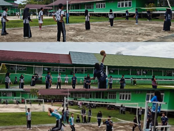 MAN 1 Kapuas Hulu Gelar Pertandingan Hari Pertama Bola Voli dalam Classmeeting.
