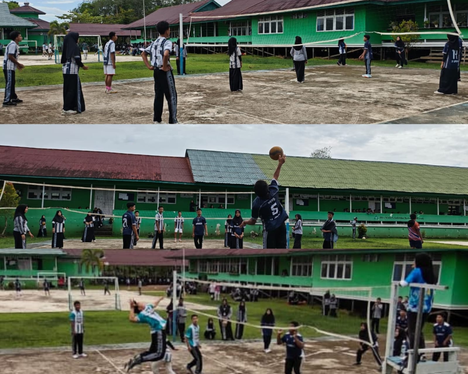 MAN 1 Kapuas Hulu Gelar Pertandingan Hari Pertama Bola Voli dalam Classmeeting.