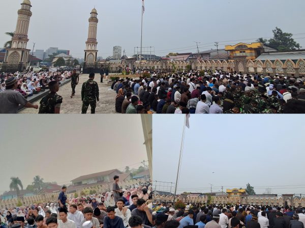 Keluarga Besar MAN 1 Kapuas Hulu & Siswa/i Mengikuti Pelaksanaan Shalat istisqa di Masjid Agung Darunnajah Putussibau.