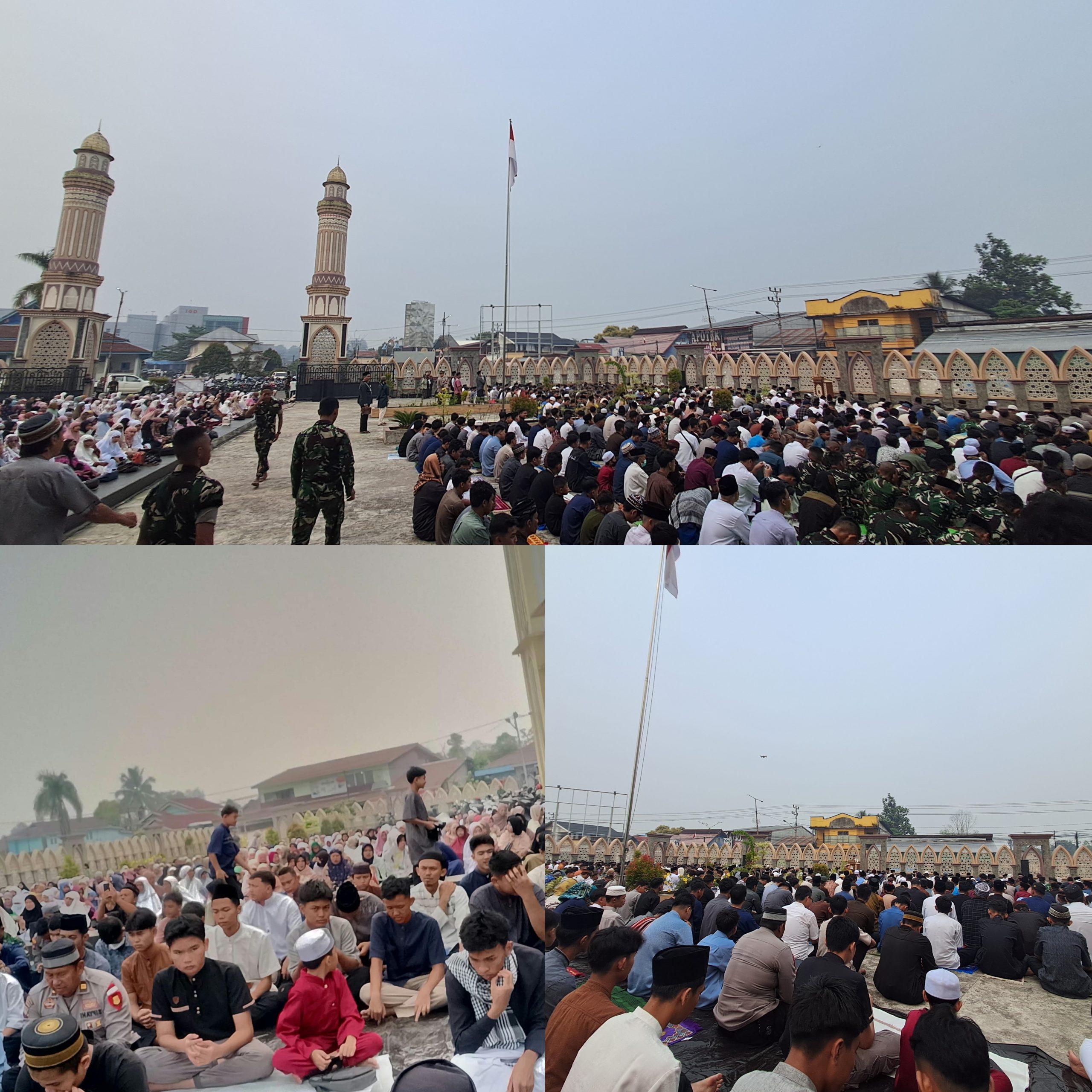 Keluarga Besar MAN 1 Kapuas Hulu & Siswa/i Mengikuti Pelaksanaan Shalat istisqa di Masjid Agung Darunnajah Putussibau.