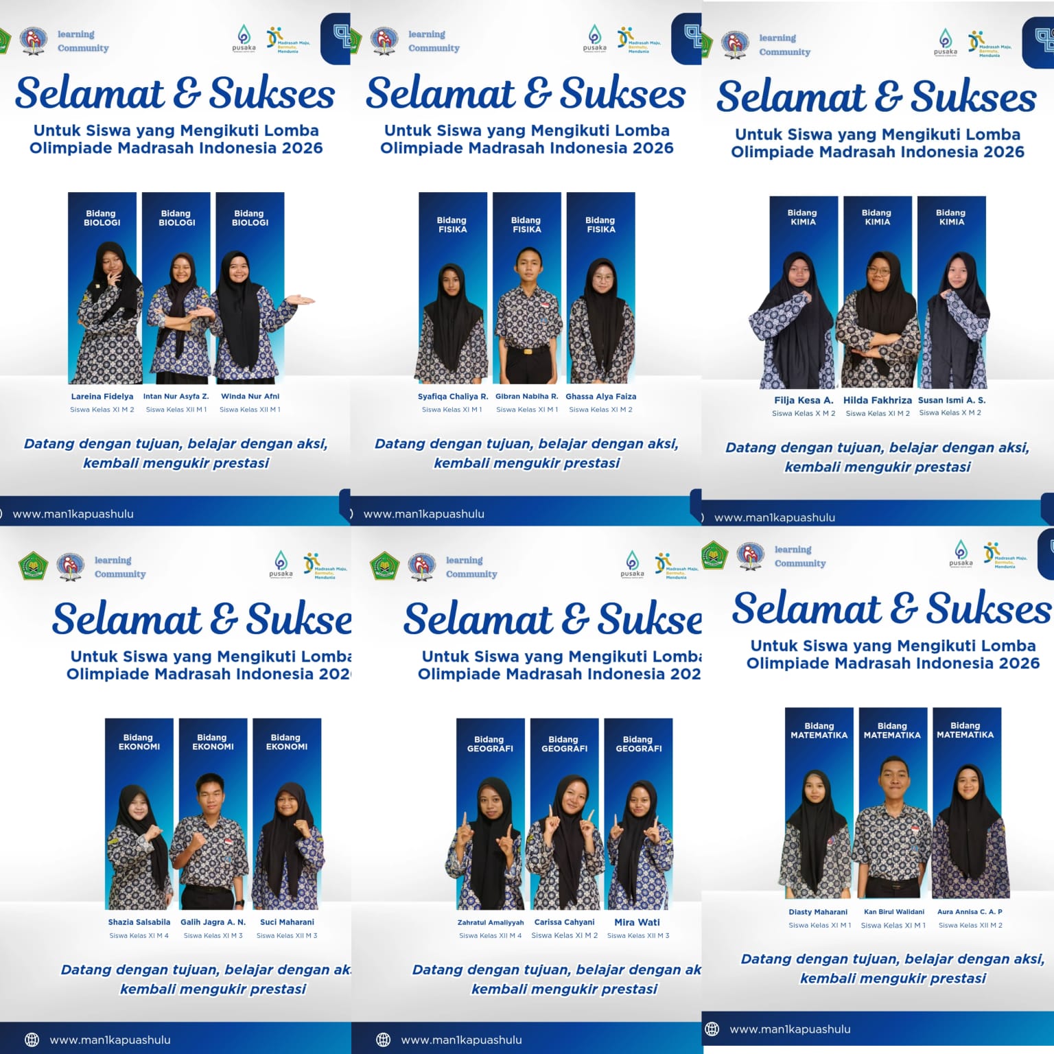Siswa/i Terbaik MAN 1 Kapuas Hulu Mengikuti Lomba Olimpiade Madrasah Indonesia (OMI) 2026.