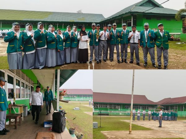 Semangat Upacara Bendera MAN 1 Kapuas Hulu diwarnai oleh Apresiasi Prestasi Pramuka di Kirlang Competition